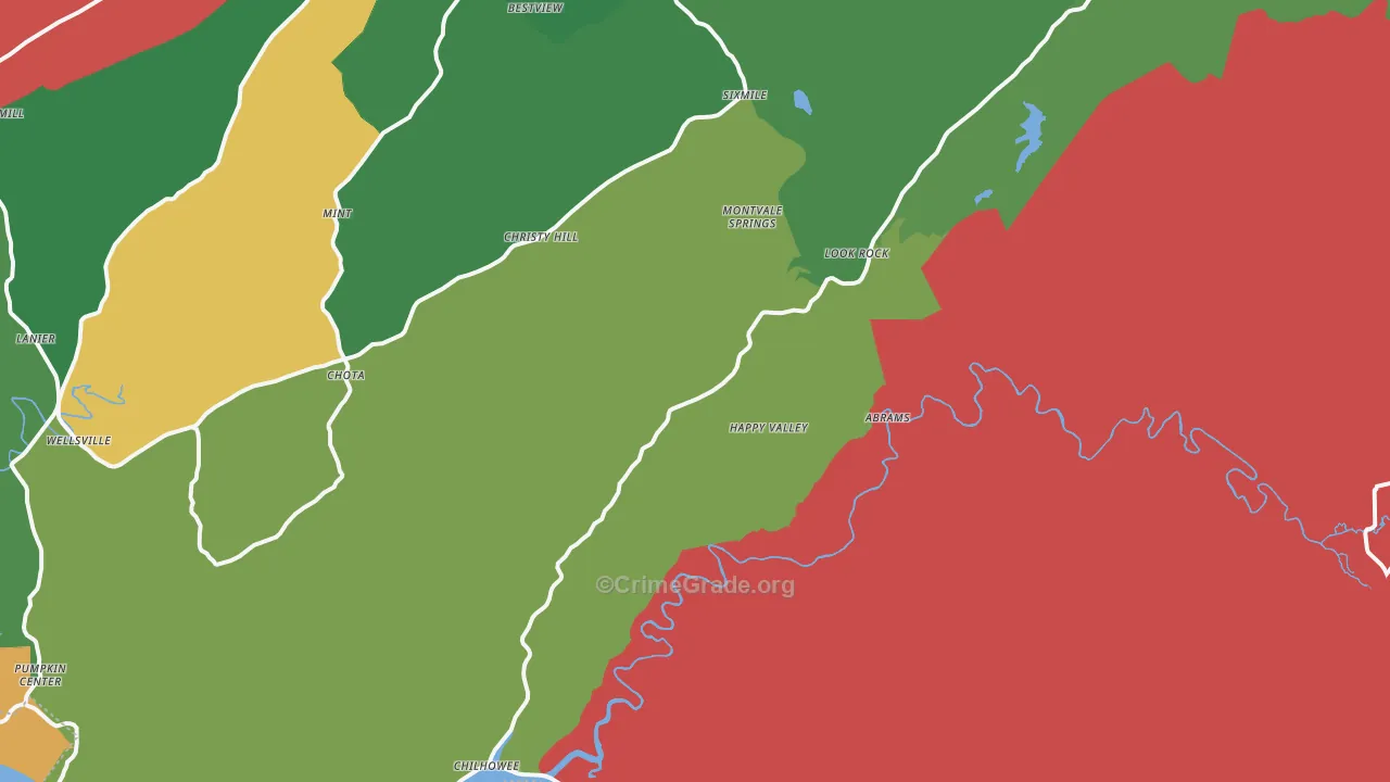 Tallassee, TN Map of Drug-Related Crime Rates