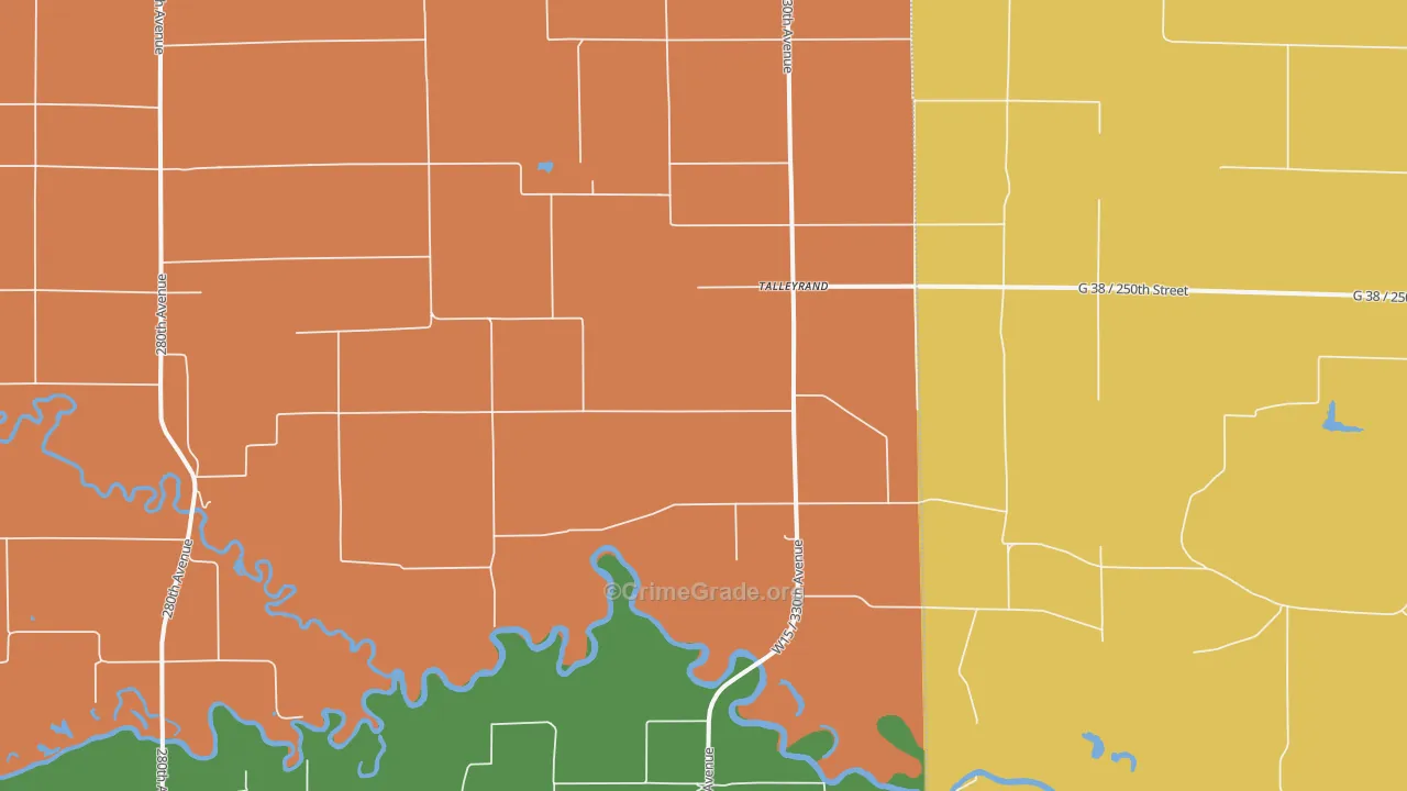 Talleyrand, IA Map of Drug-Related Crime Rates