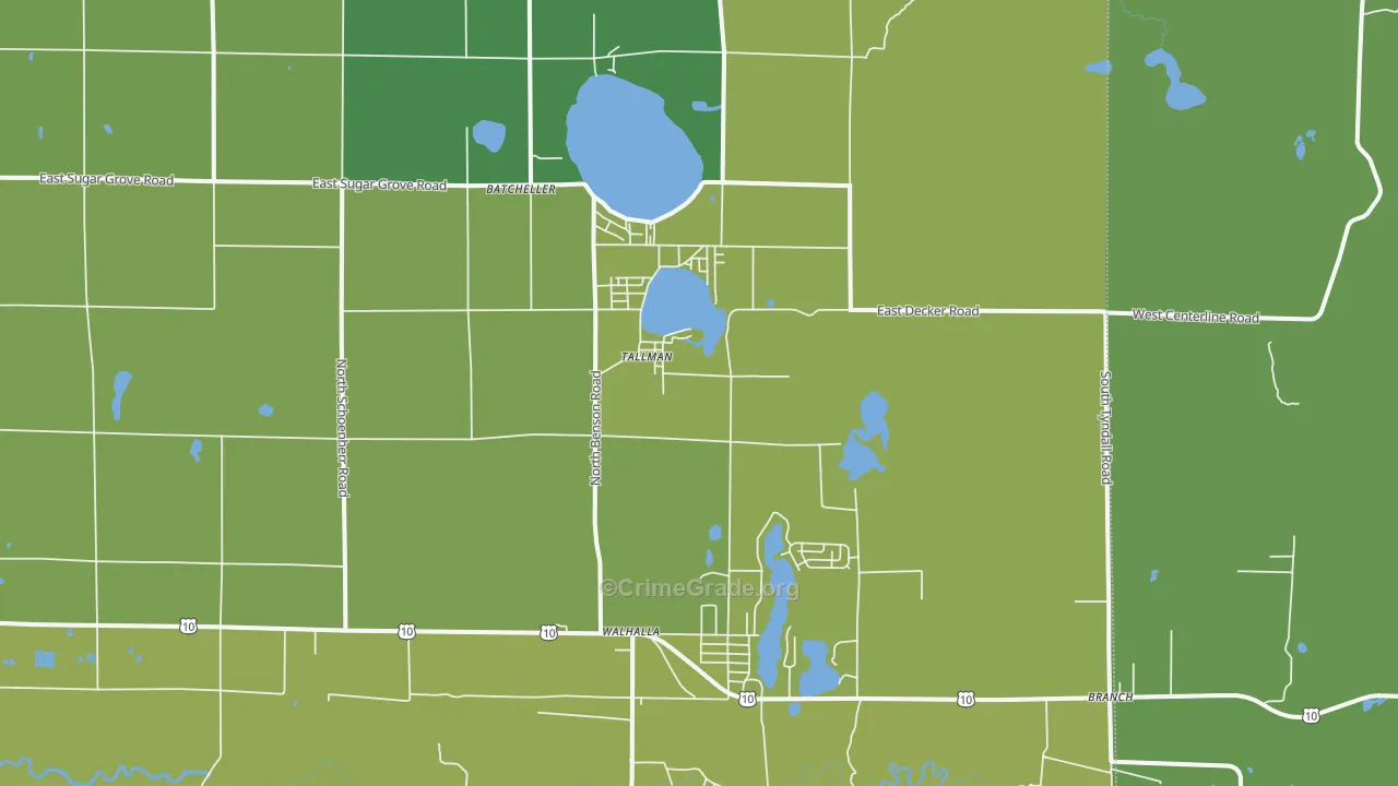 Tallman, MI Map of Drug-Related Crime Rates