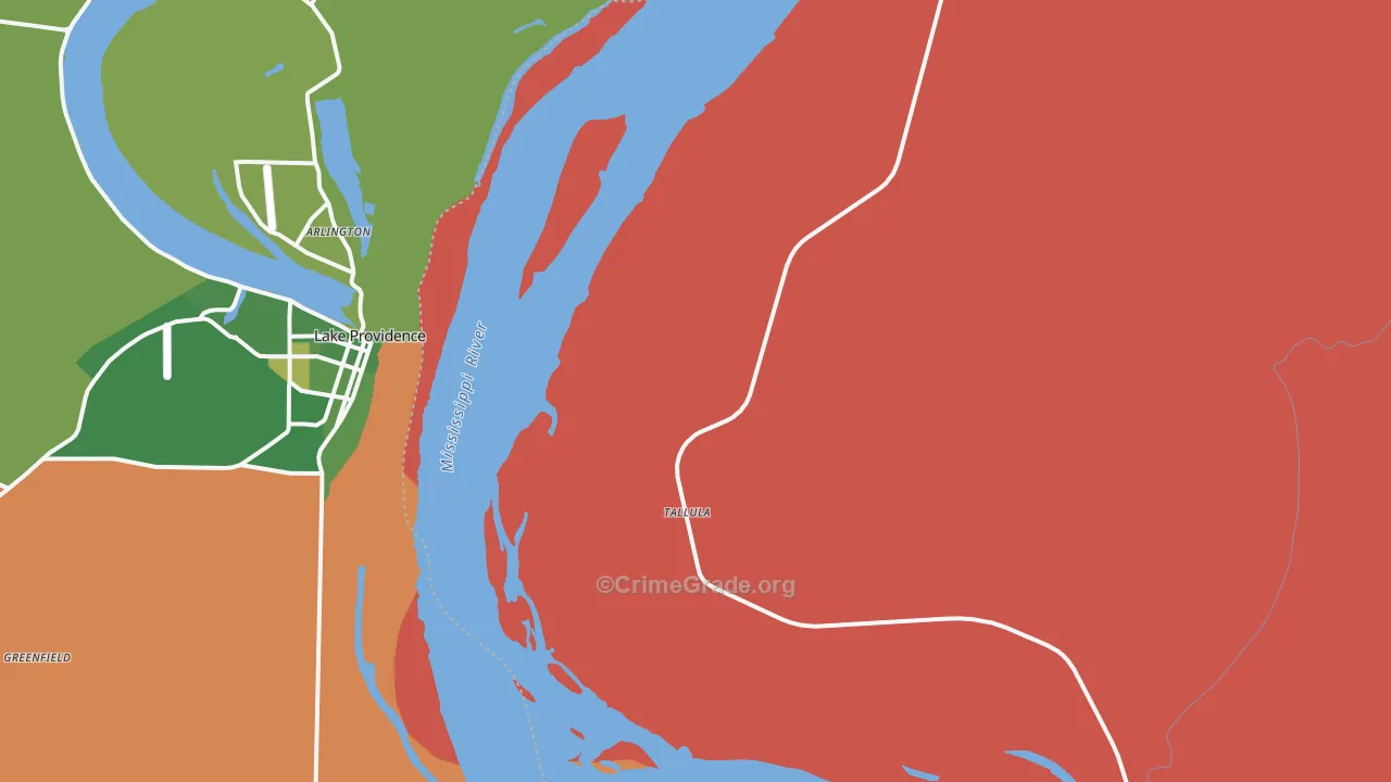 Tallula, MS Map of Drug-Related Crime Rates