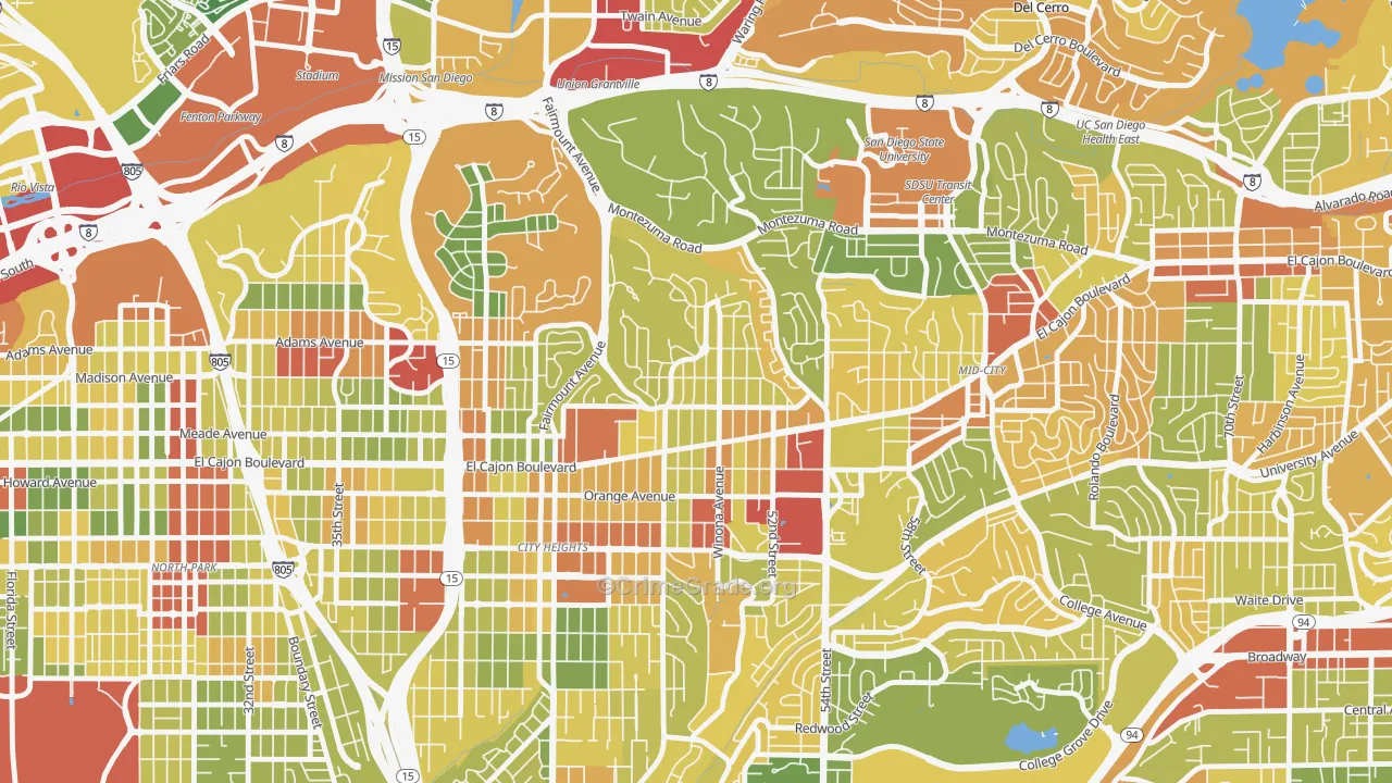 Talmadge, San Diego, CA Map of Drug-Related Crime Rates