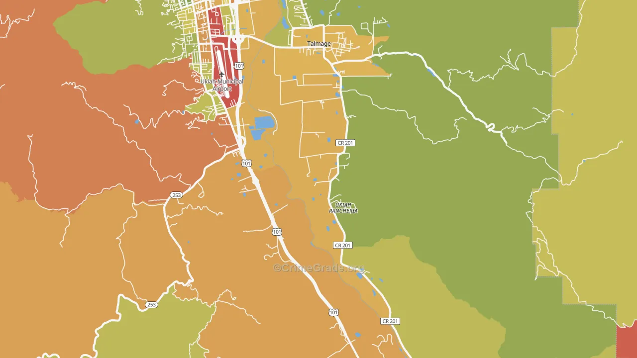 Talmage, CA Map of Drug-Related Crime Rates