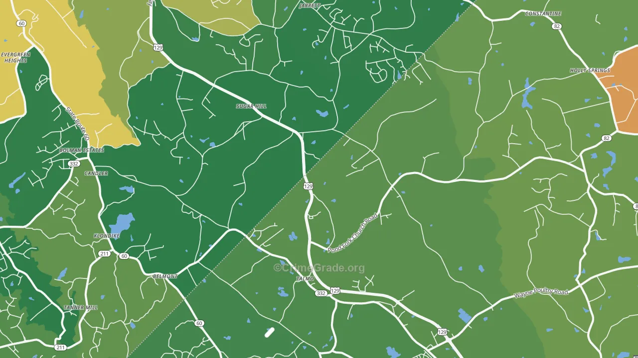 Talmo, GA Map of Drug-Related Crime Rates