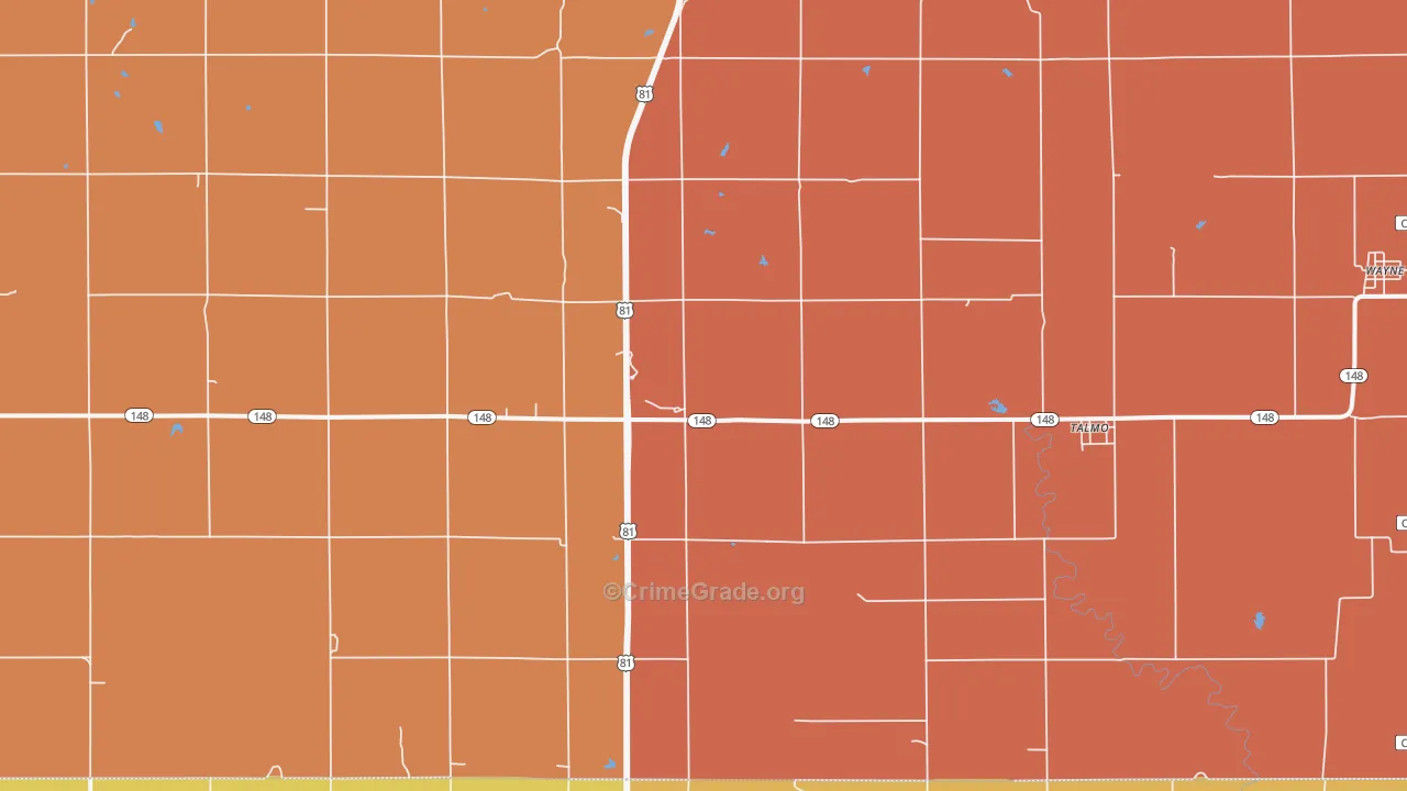 Talmo, KS Map of Drug-Related Crime Rates