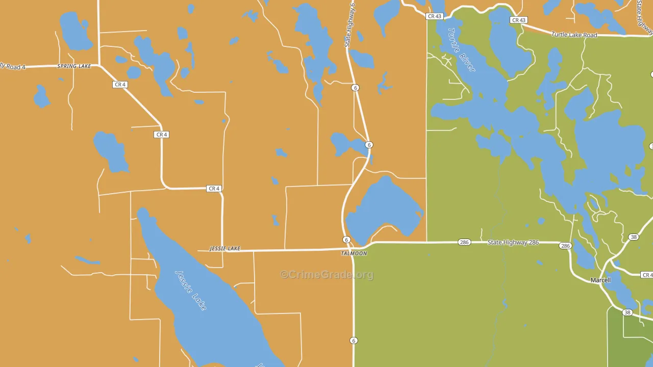 Talmoon, MN Map of Drug-Related Crime Rates