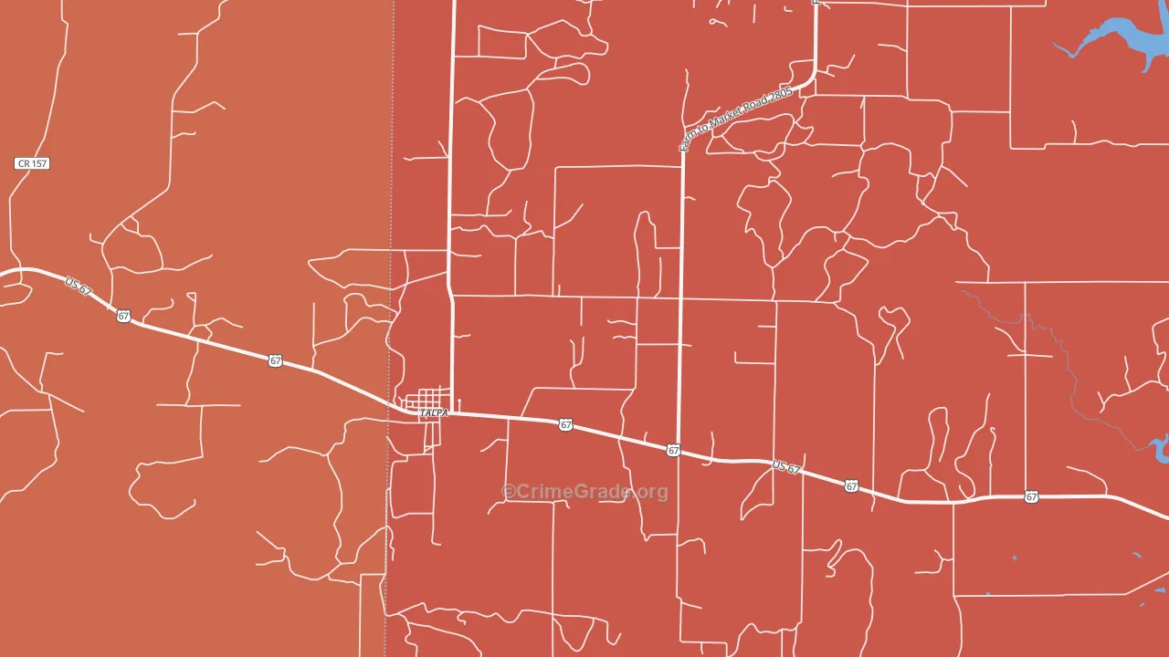 Talpa, TX Map of Drug-Related Crime Rates