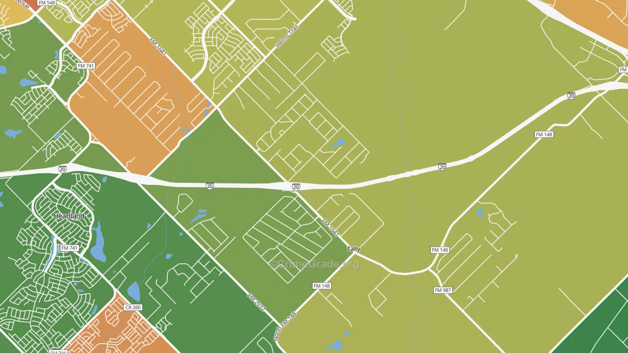 Talty, TX Map of Drug-Related Crime Rates