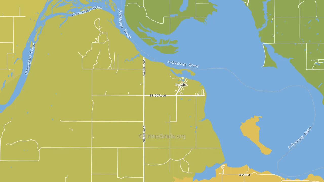 Tamaha, OK Map of Drug-Related Crime Rates