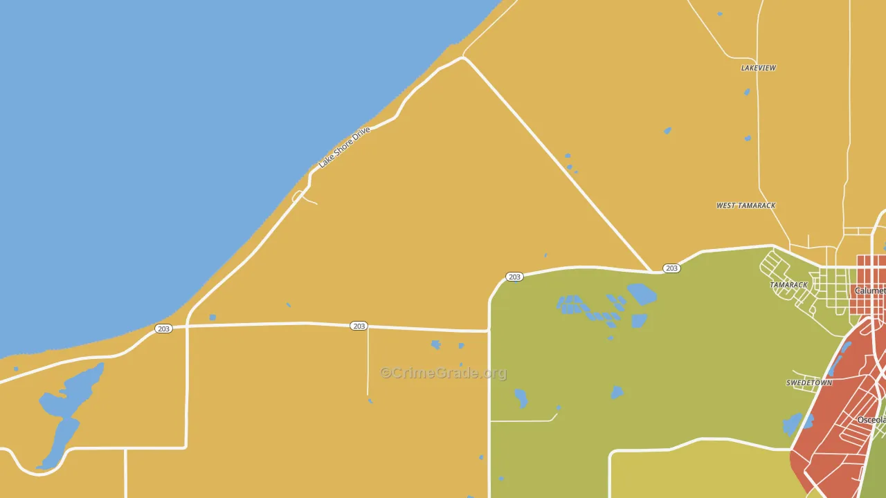 Tamarack, MI Map of Drug-Related Crime Rates