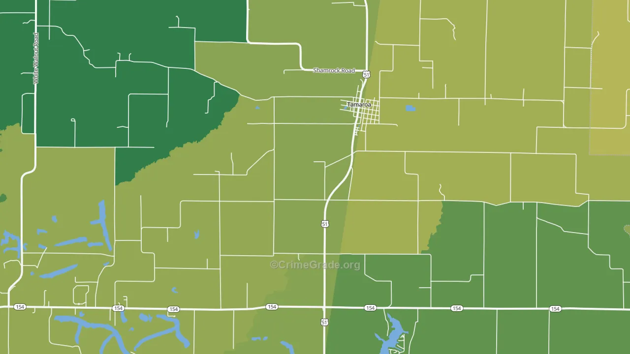Tamaroa, IL Map of Drug-Related Crime Rates