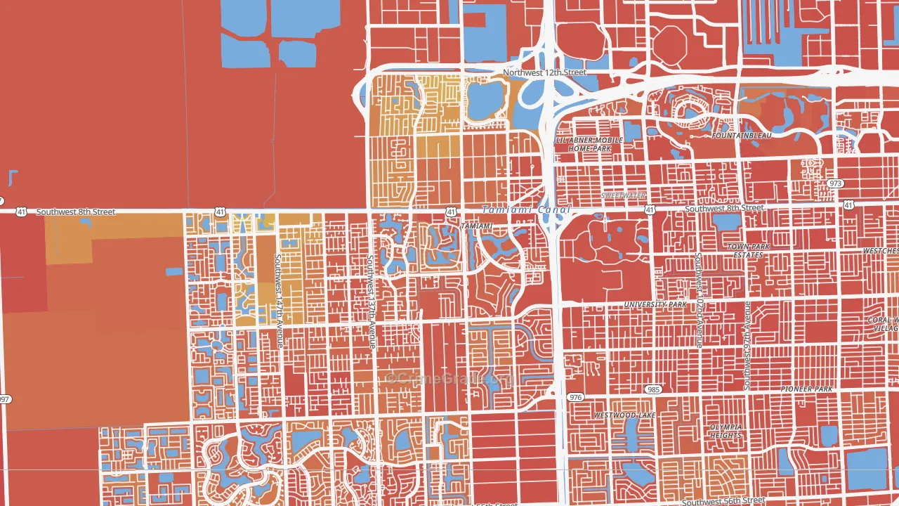 Tamiami, FL Map of Drug-Related Crime Rates