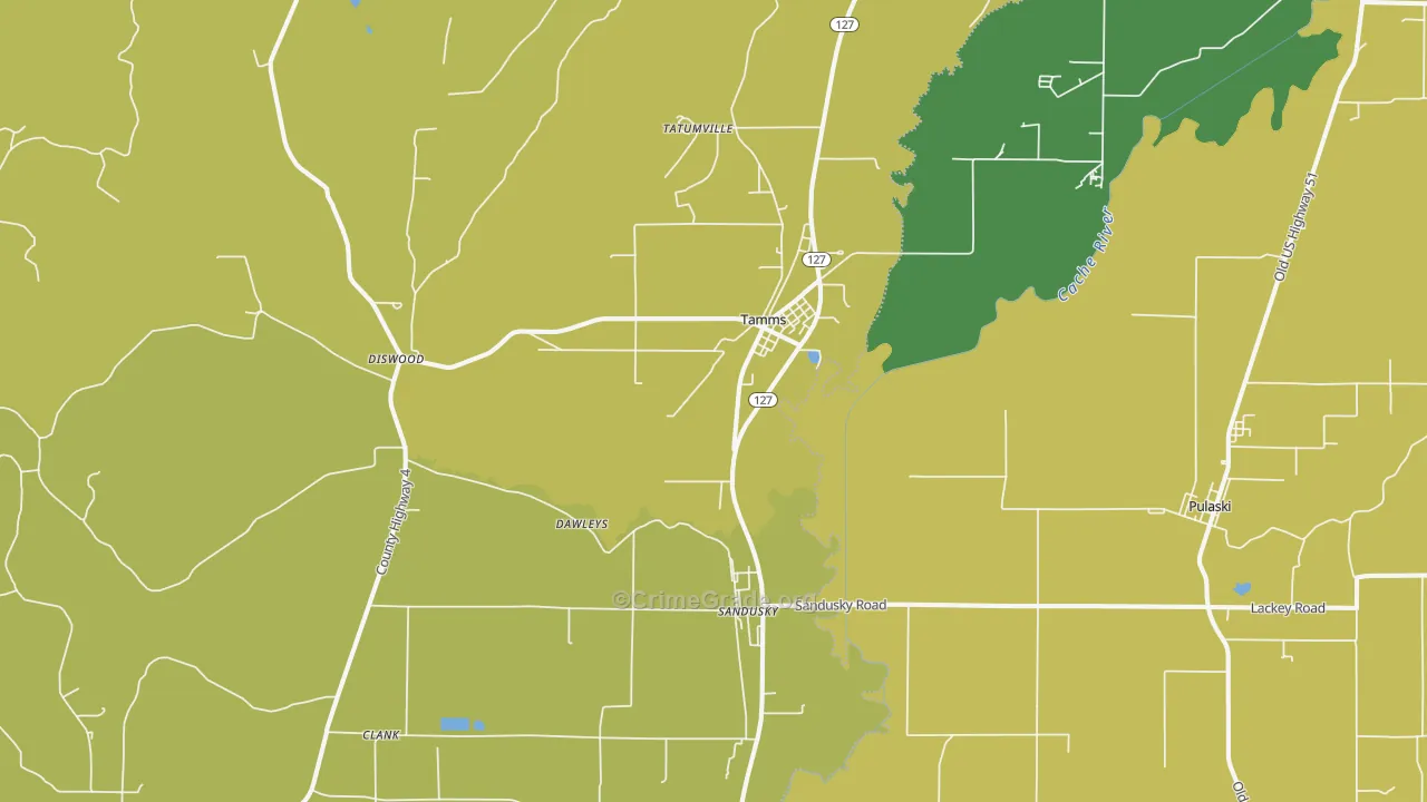 Tamms, IL Map of Drug-Related Crime Rates