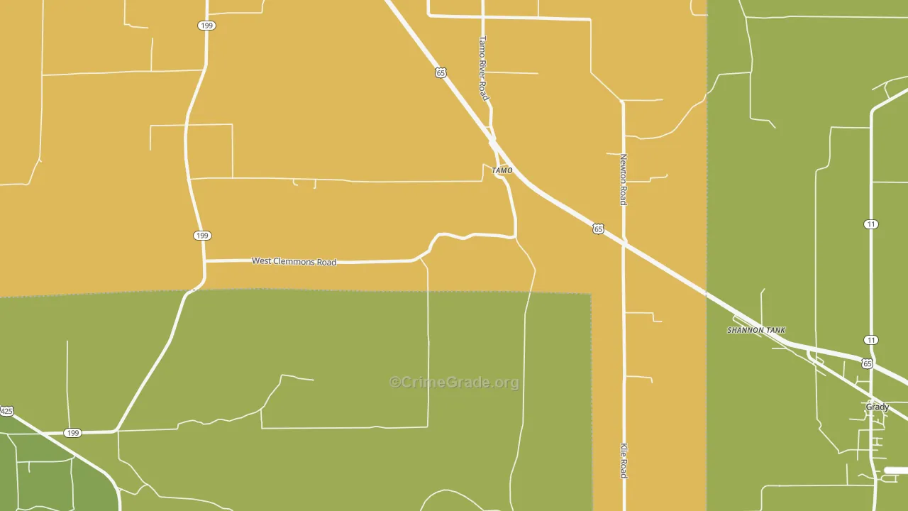 Tamo, AR Map of Drug-Related Crime Rates