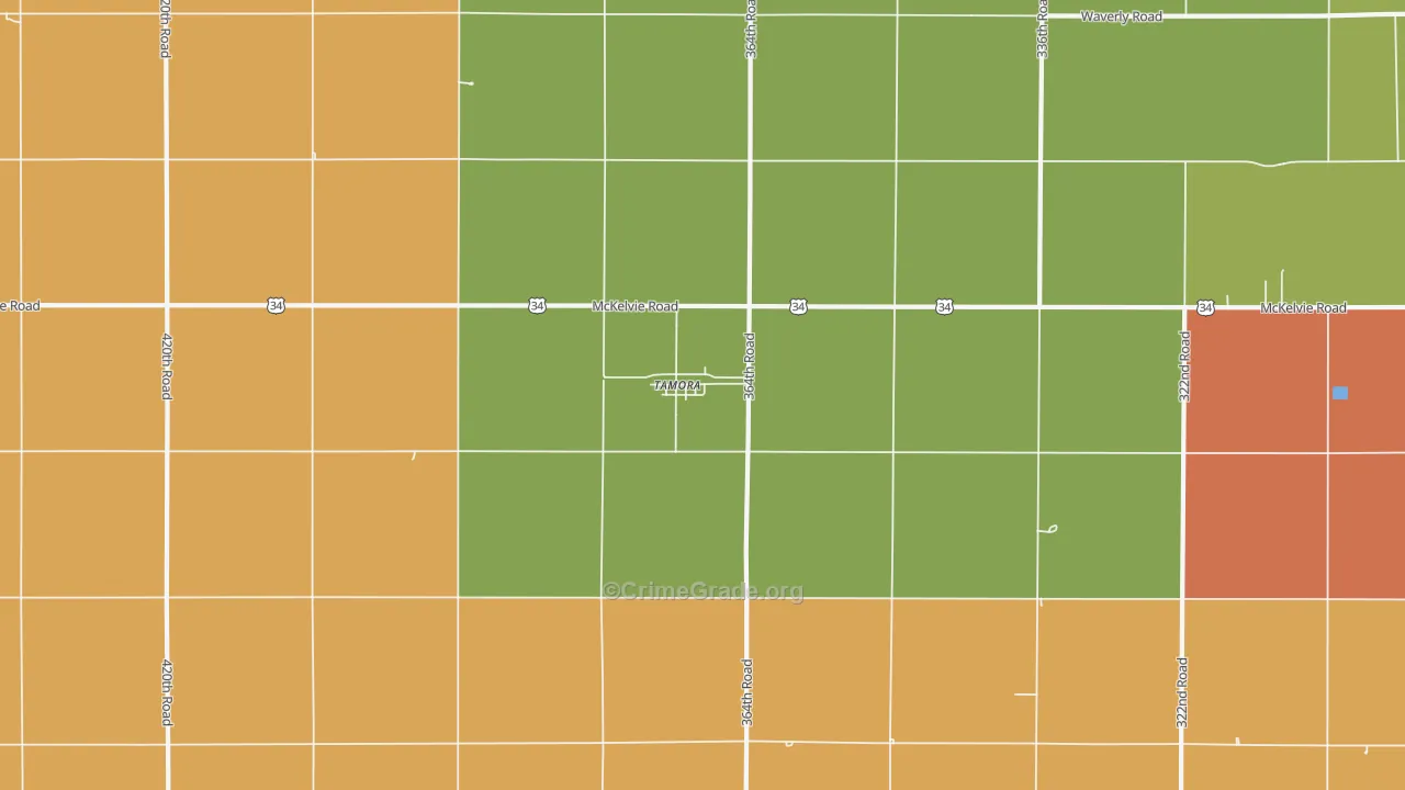 Tamora, NE Map of Drug-Related Crime Rates