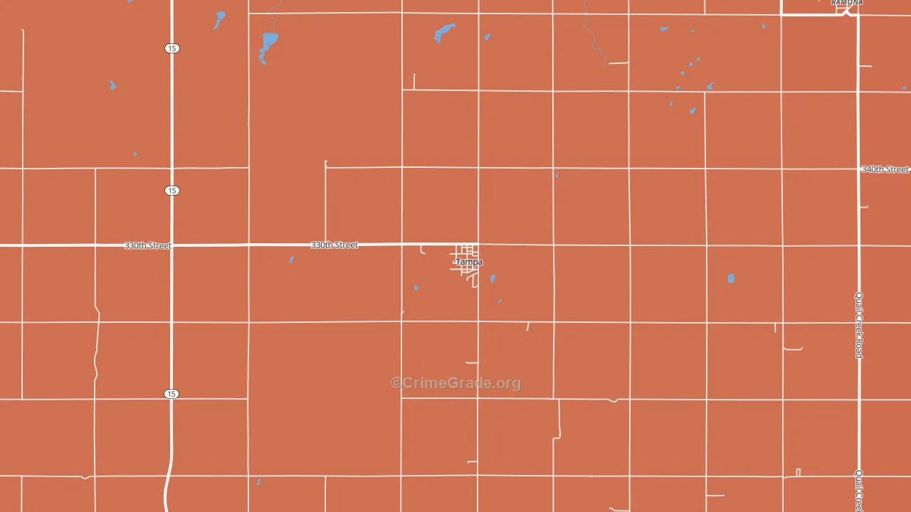 Tampa, KS Map of Drug-Related Crime Rates