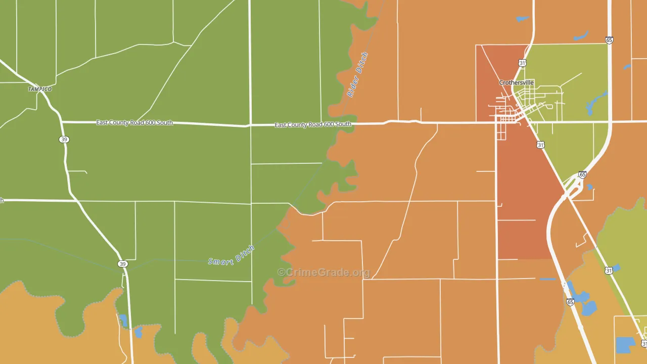 Tampico, IN Map of Drug-Related Crime Rates