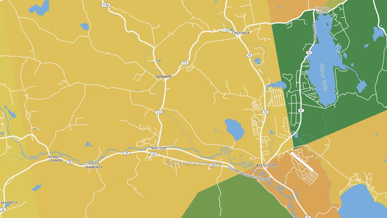 Tamworth, NH Map of Drug-Related Crime Rates