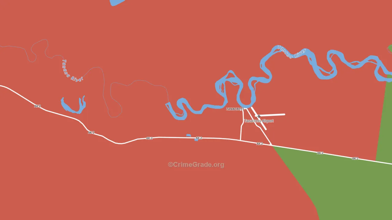 Tanacross, AK Map of Drug-Related Crime Rates