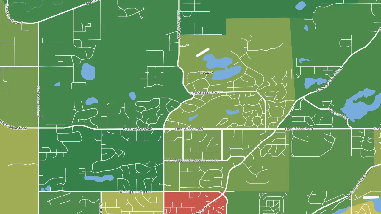 Tanaina, AK Map of Drug-Related Crime Rates