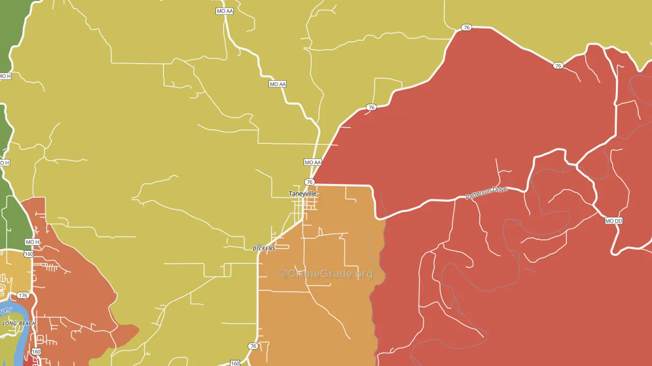 Taneyville, MO Map of Drug-Related Crime Rates