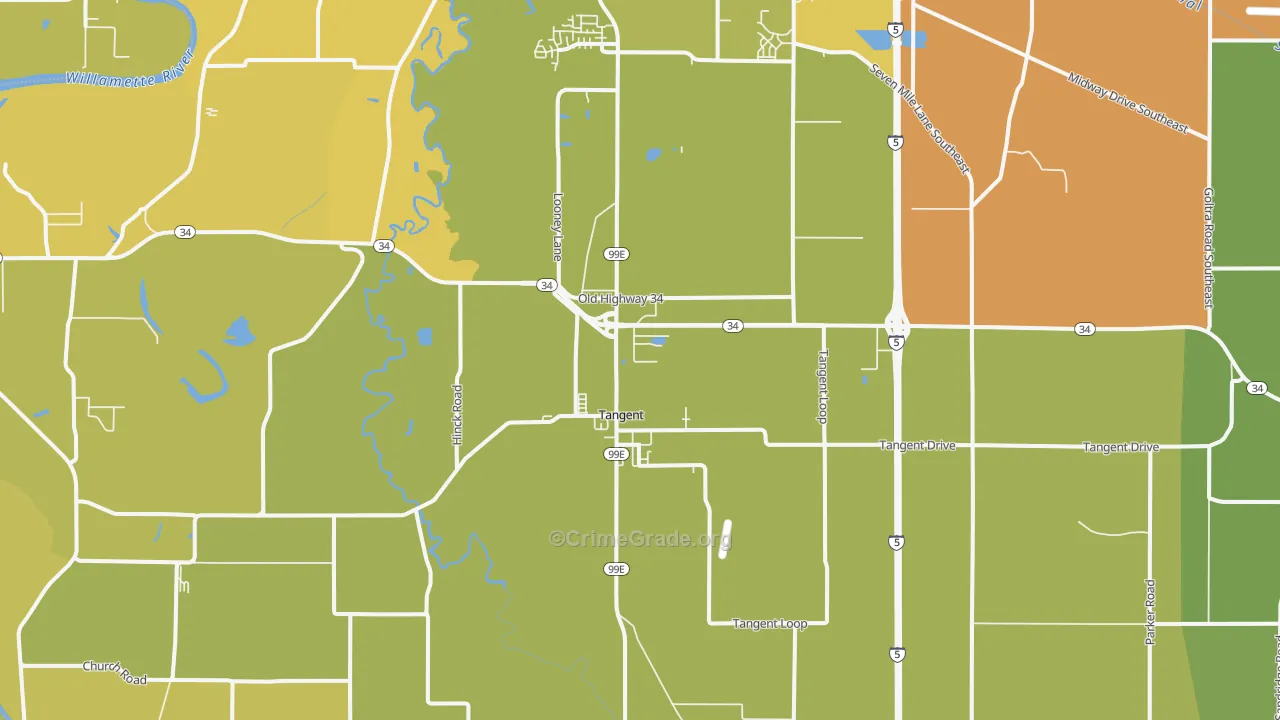 Tangent, OR Map of Drug-Related Crime Rates