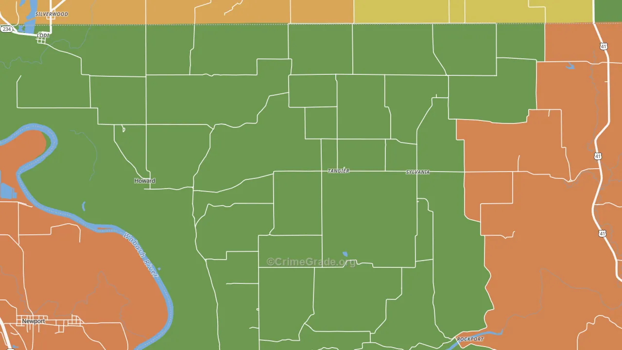 Tangier, IN Map of Drug-Related Crime Rates