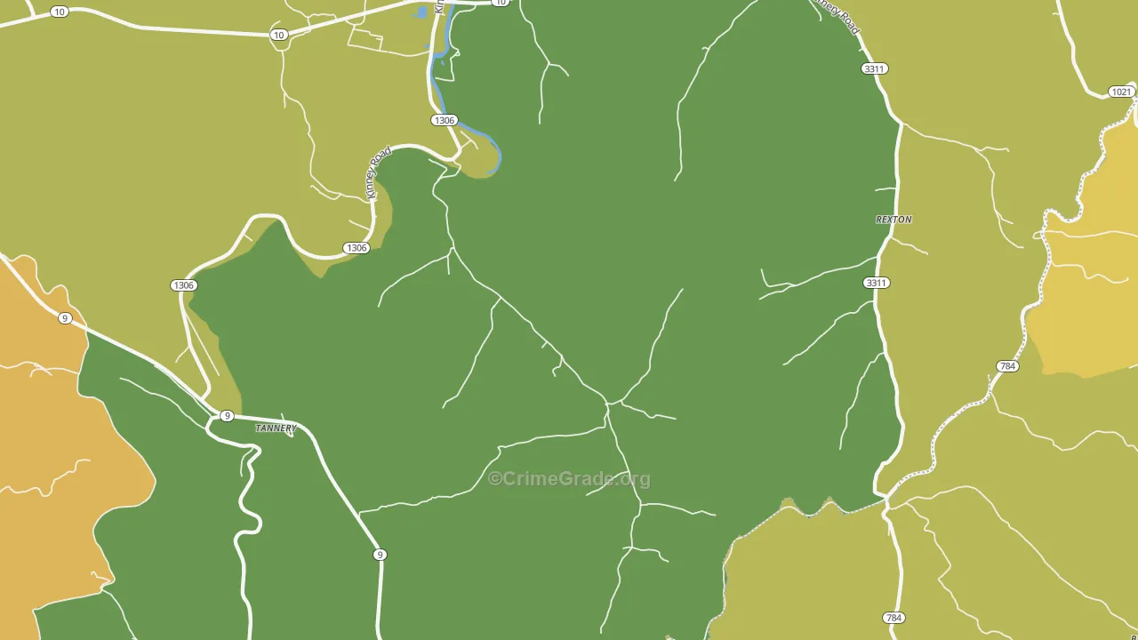 Tannery, KY Map of Drug-Related Crime Rates