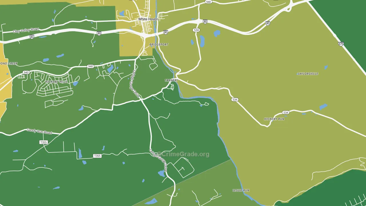 Tannery, PA Map of Drug-Related Crime Rates
