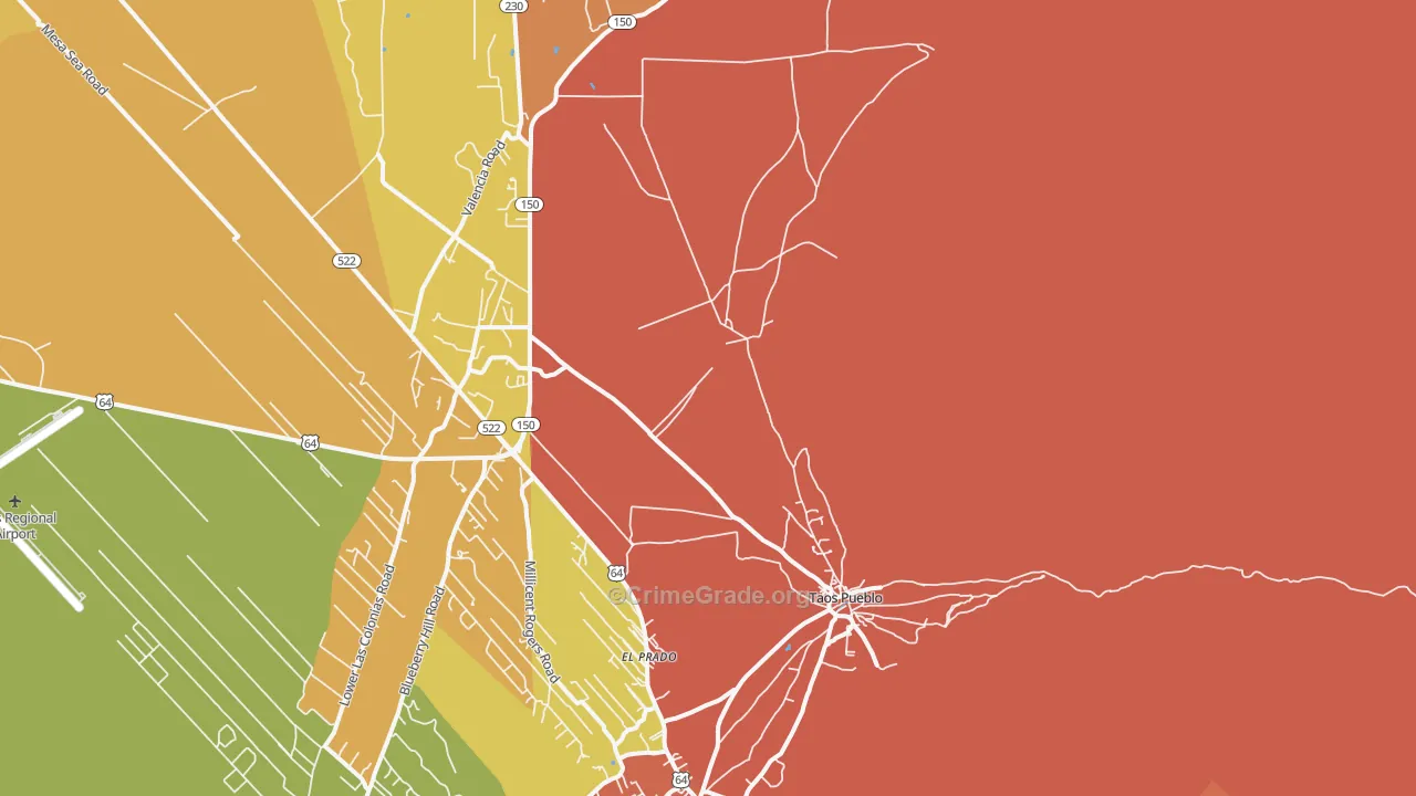 Taos Pueblo, NM Map of Drug-Related Crime Rates