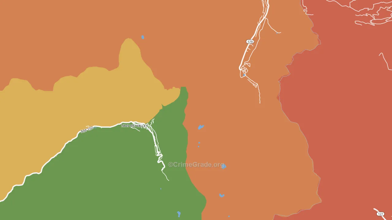 Taos Ski Valley, NM Map of Drug-Related Crime Rates