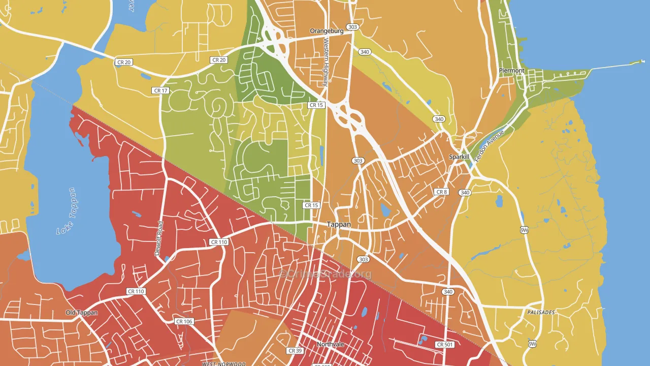 Tappan, NY Map of Drug-Related Crime Rates