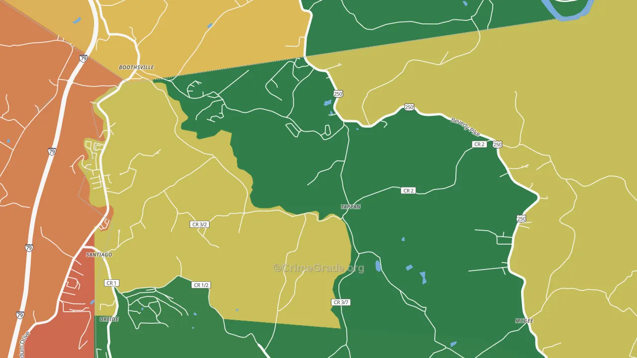 Tappan, WV Map of Drug-Related Crime Rates