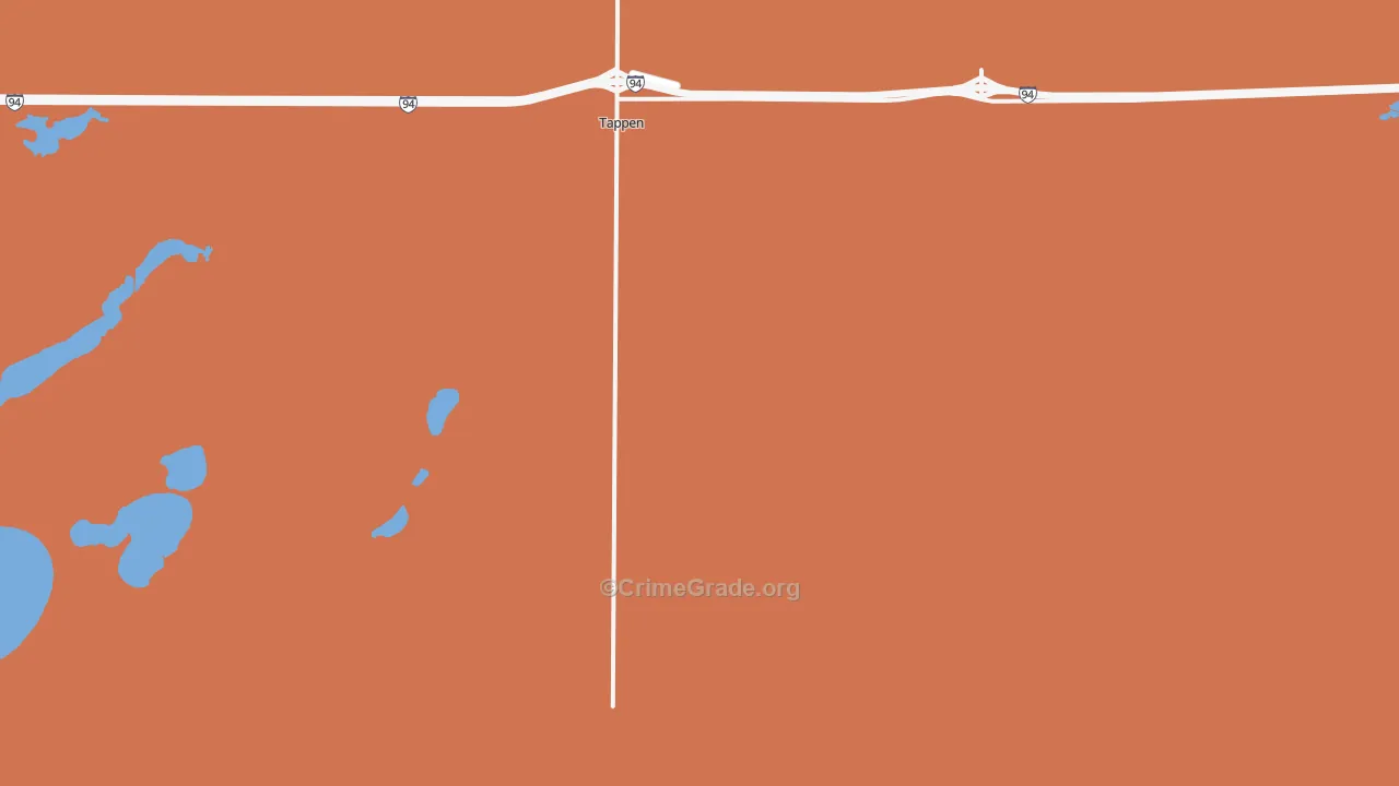Tappen, ND Map of Drug-Related Crime Rates