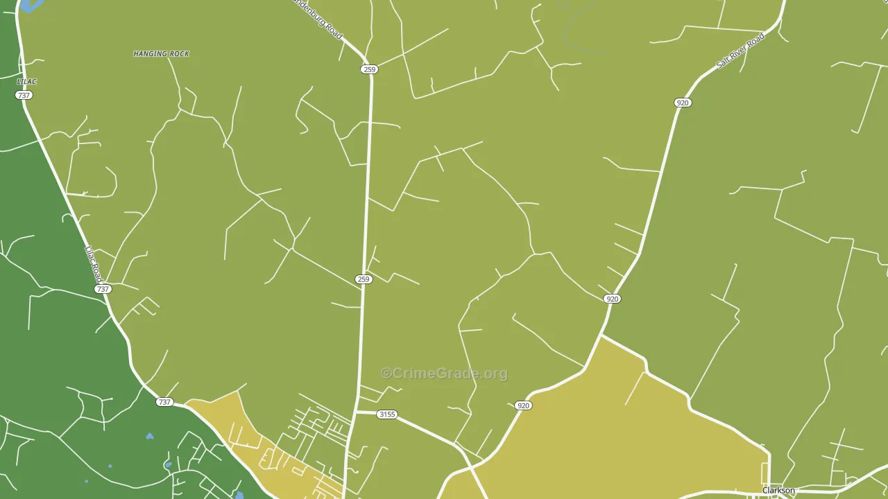Tar Hill, KY Map of Drug-Related Crime Rates