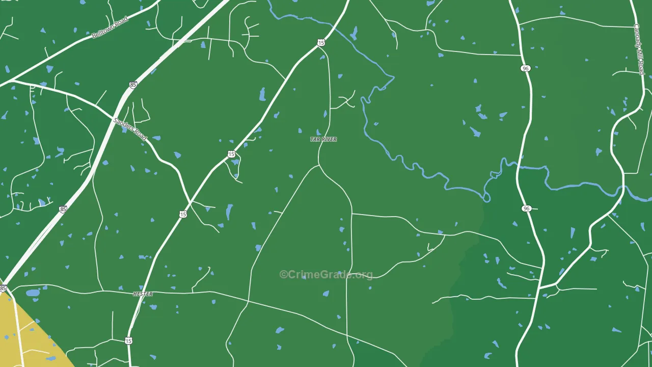 Tar River, NC Map of Drug-Related Crime Rates