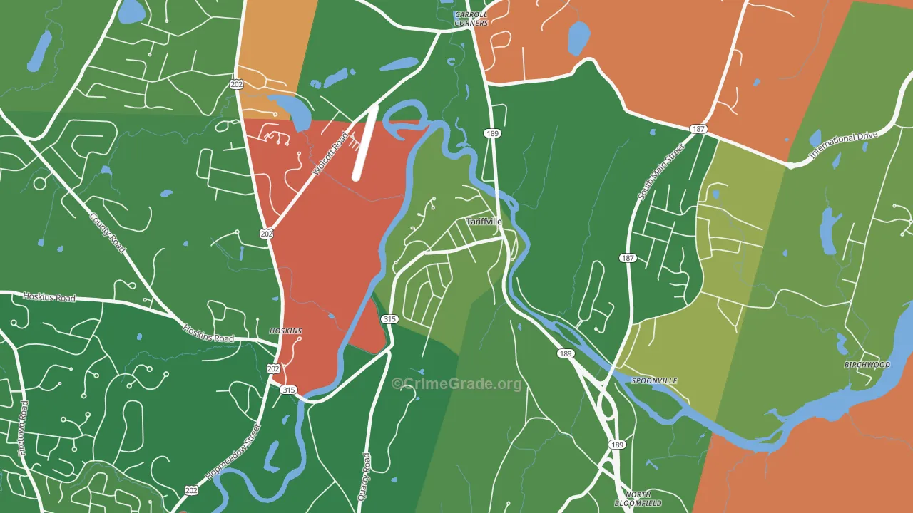 Tariffville, CT Map of Drug-Related Crime Rates