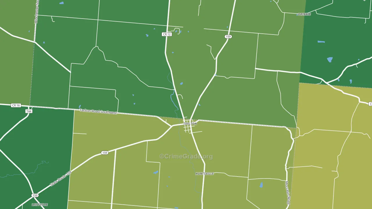 Tarlton, OH Map of Drug-Related Crime Rates