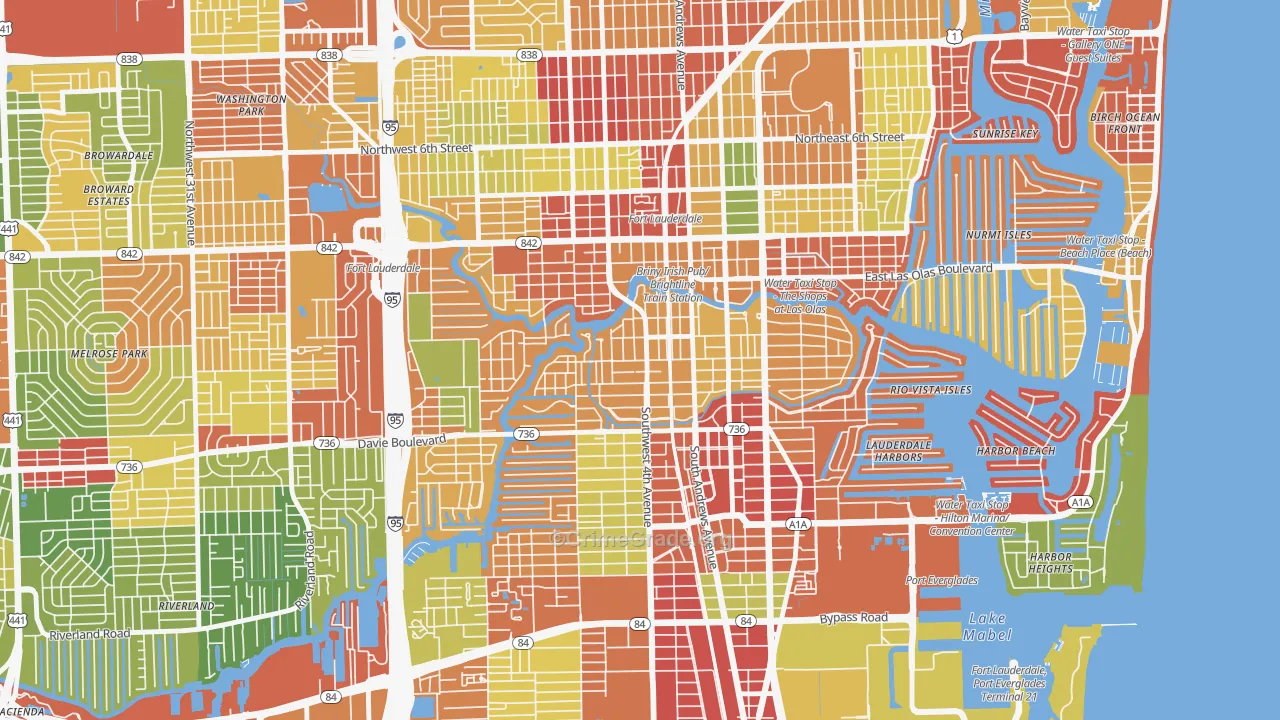 Tarpon River, Fort Lauderdale, FL Map of Drug-Related Crime Rates