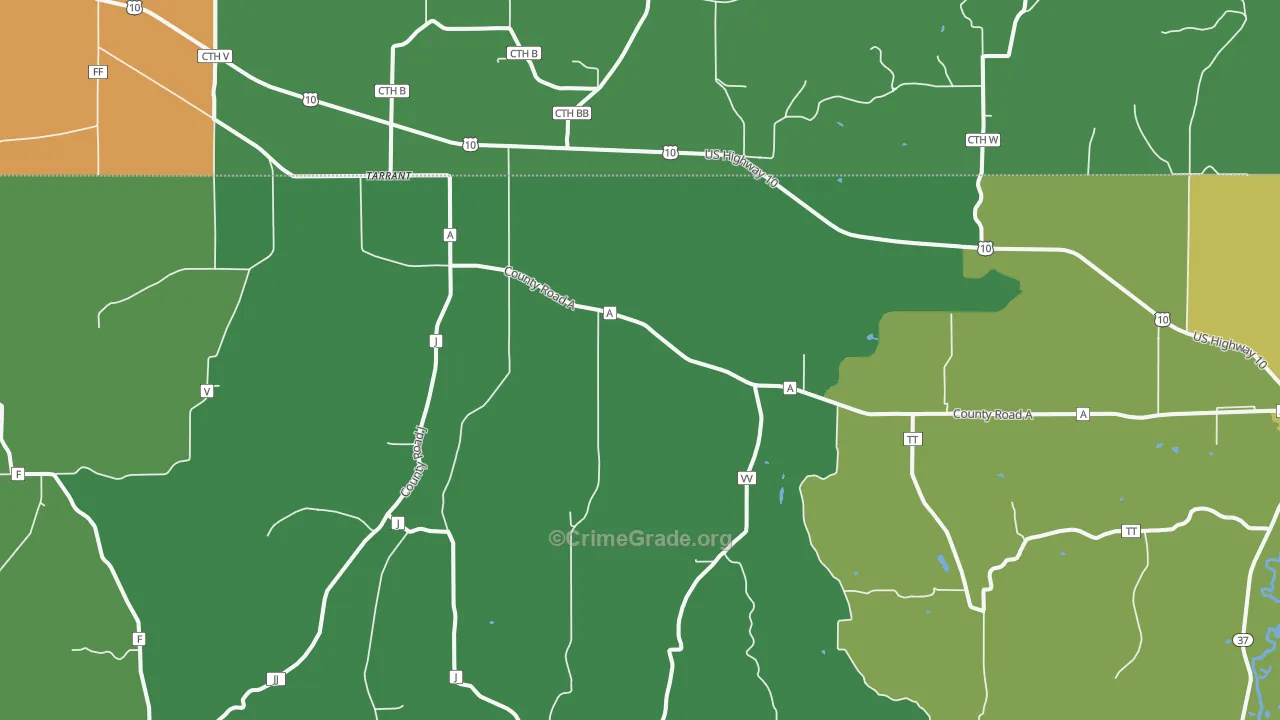 Tarrant, WI Map of Drug-Related Crime Rates