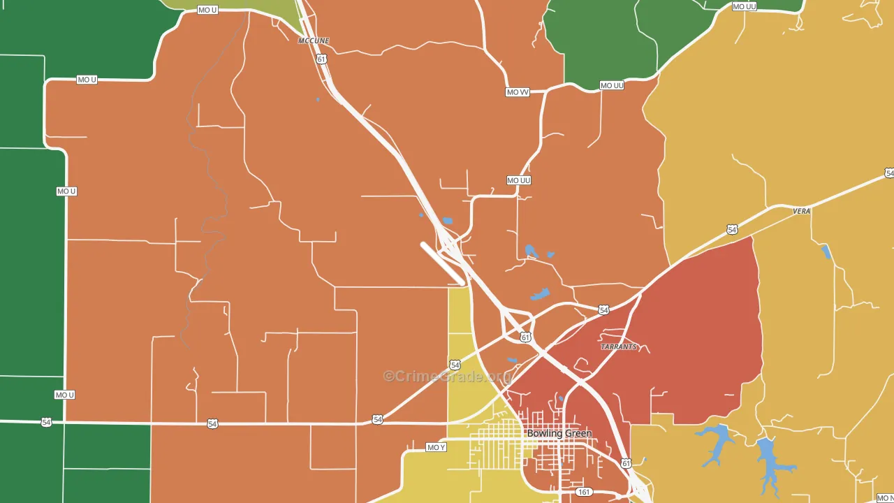 Tarrants, MO Map of Drug-Related Crime Rates