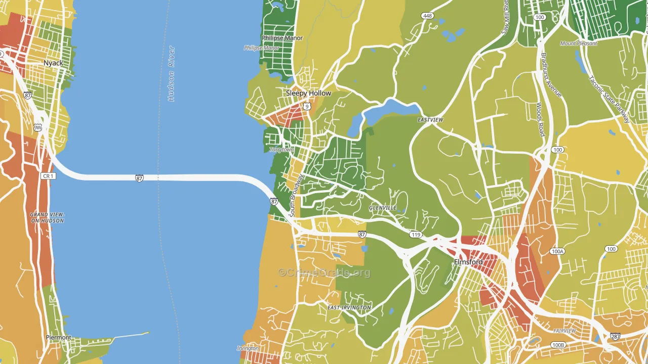 Tarrytown, NY Map of Drug-Related Crime Rates