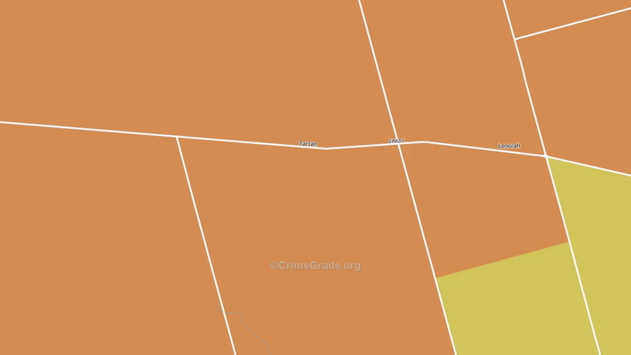 Tarzan, TX Map of Drug-Related Crime Rates