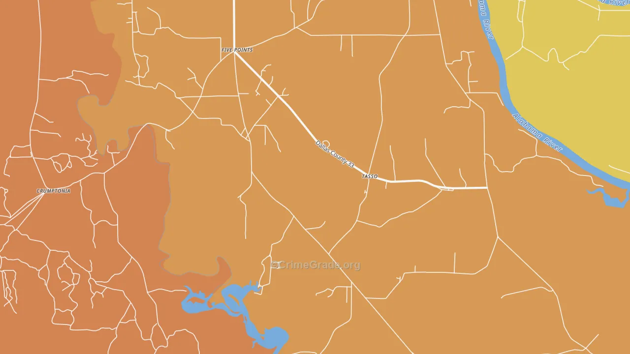 Tasso, AL Map of Drug-Related Crime Rates