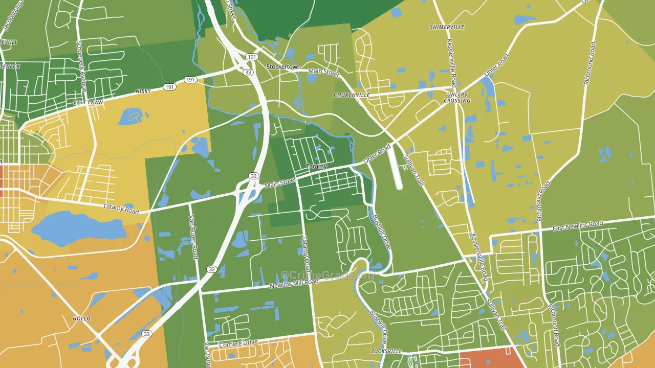Tatamy, PA Map of Drug-Related Crime Rates