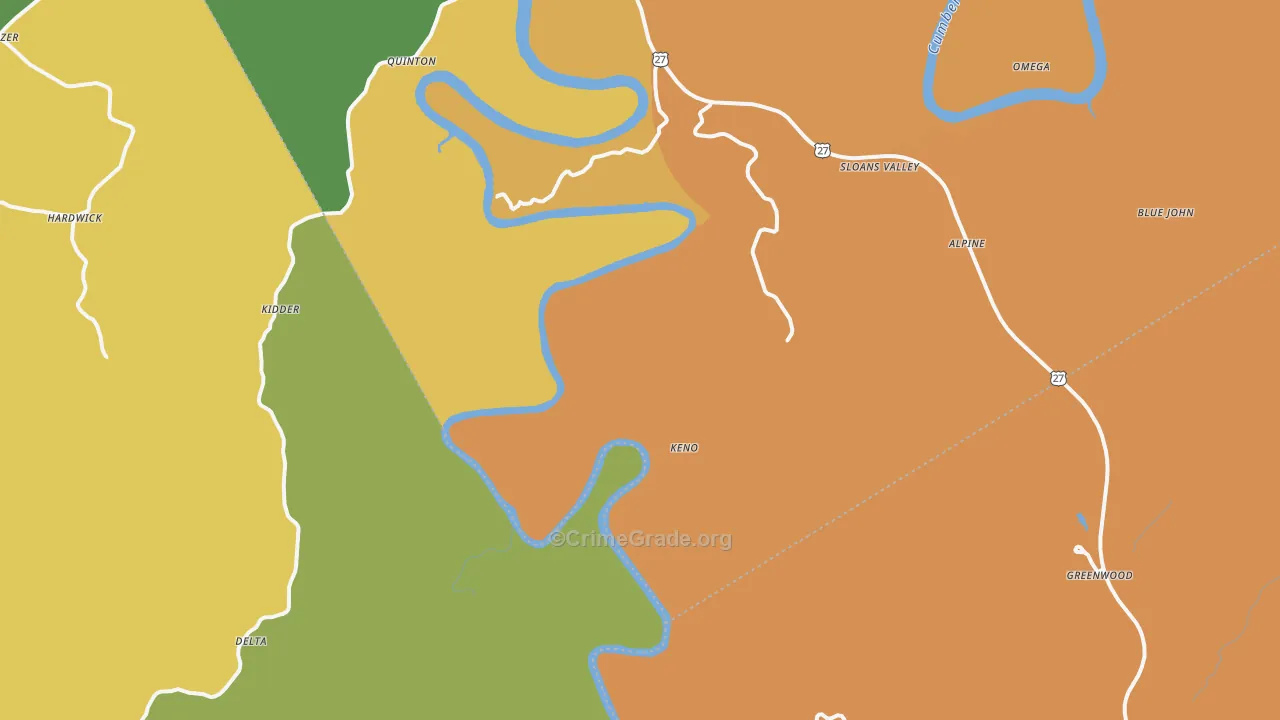 Tateville, KY Map of Drug-Related Crime Rates