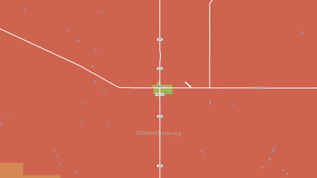 Tatum, NM Map of Drug-Related Crime Rates