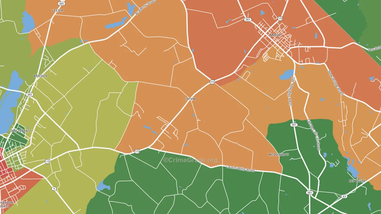 Tatum, SC Map of Drug-Related Crime Rates