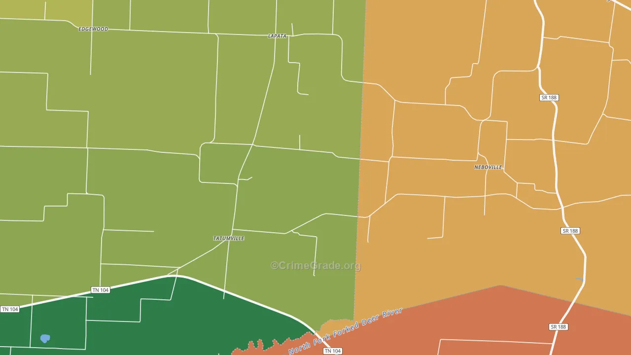 Tatumville, TN Map of Drug-Related Crime Rates