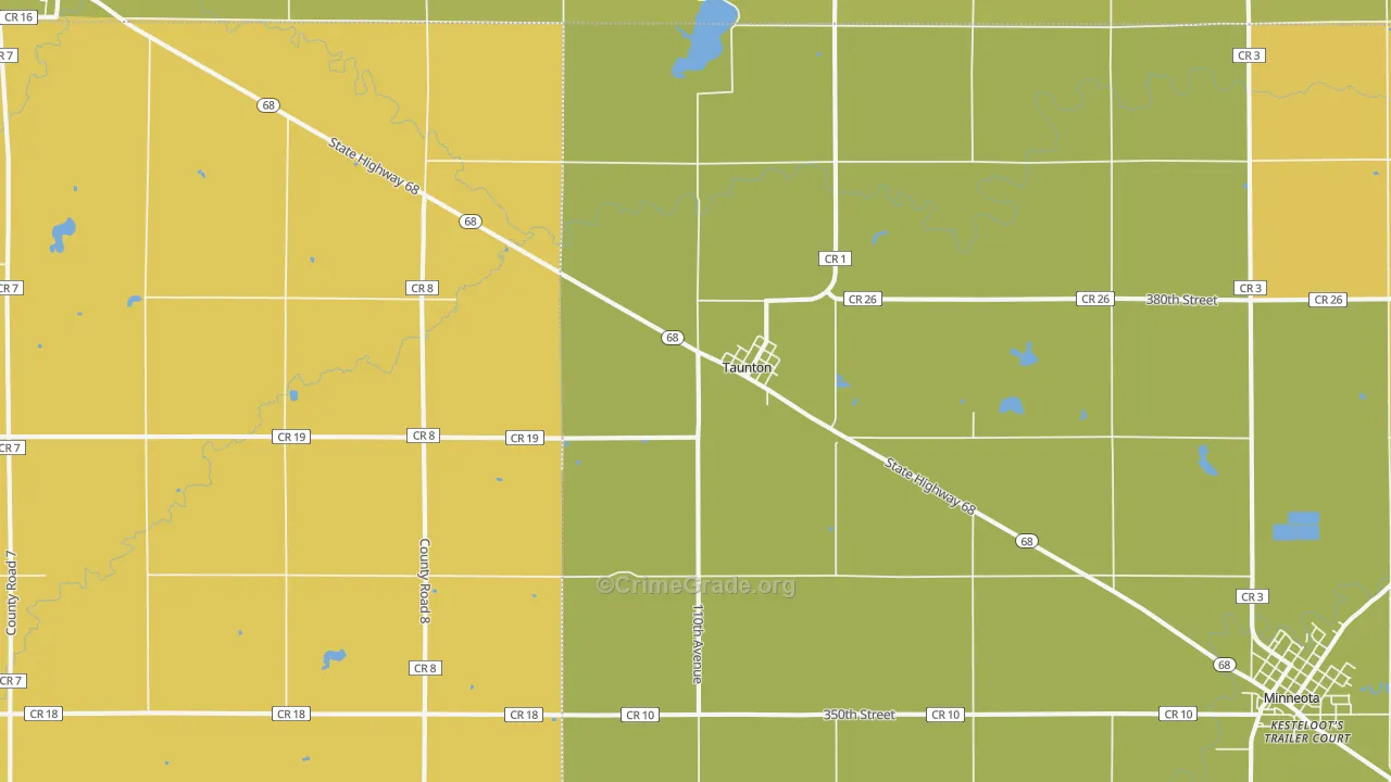 Taunton, MN Map of Drug-Related Crime Rates