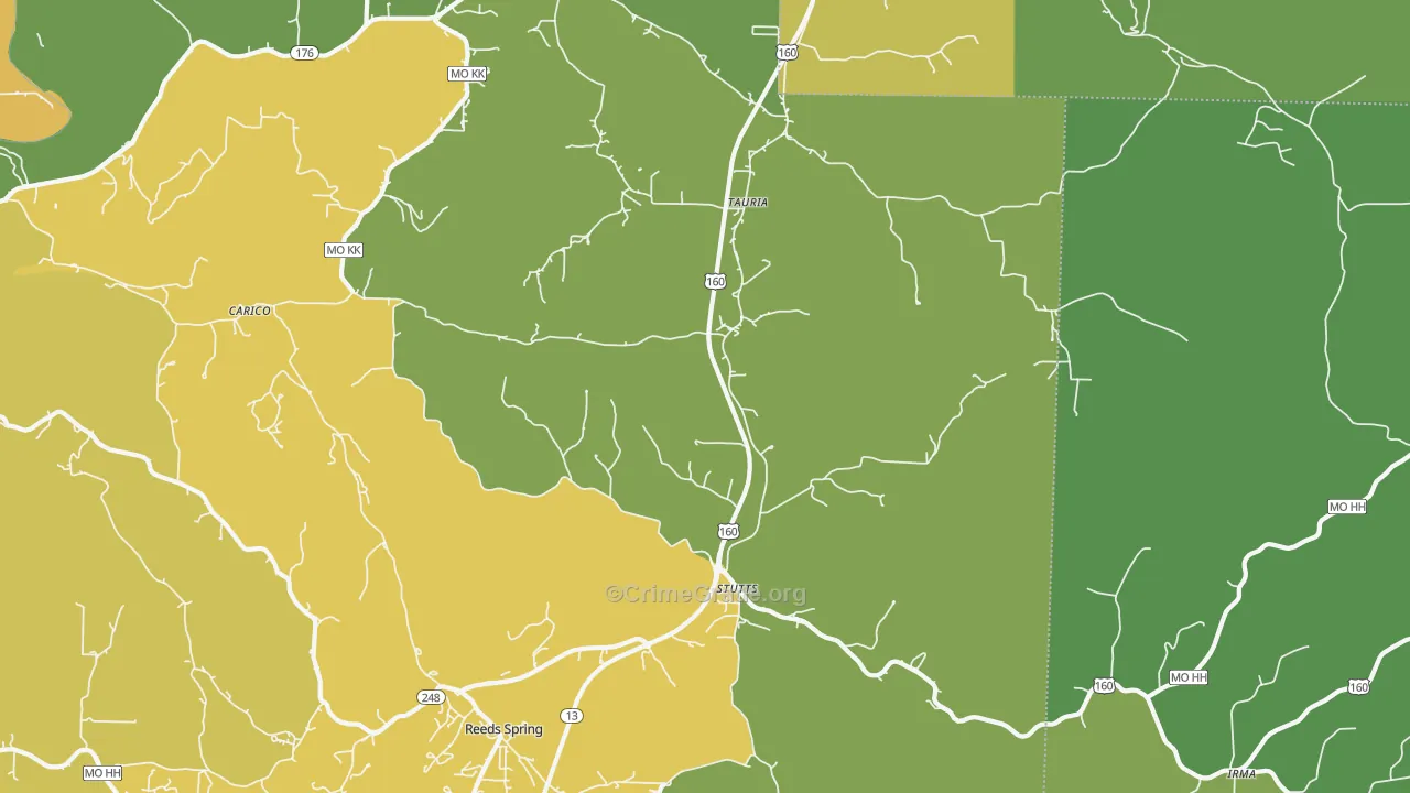 Tauria, MO Map of Drug-Related Crime Rates